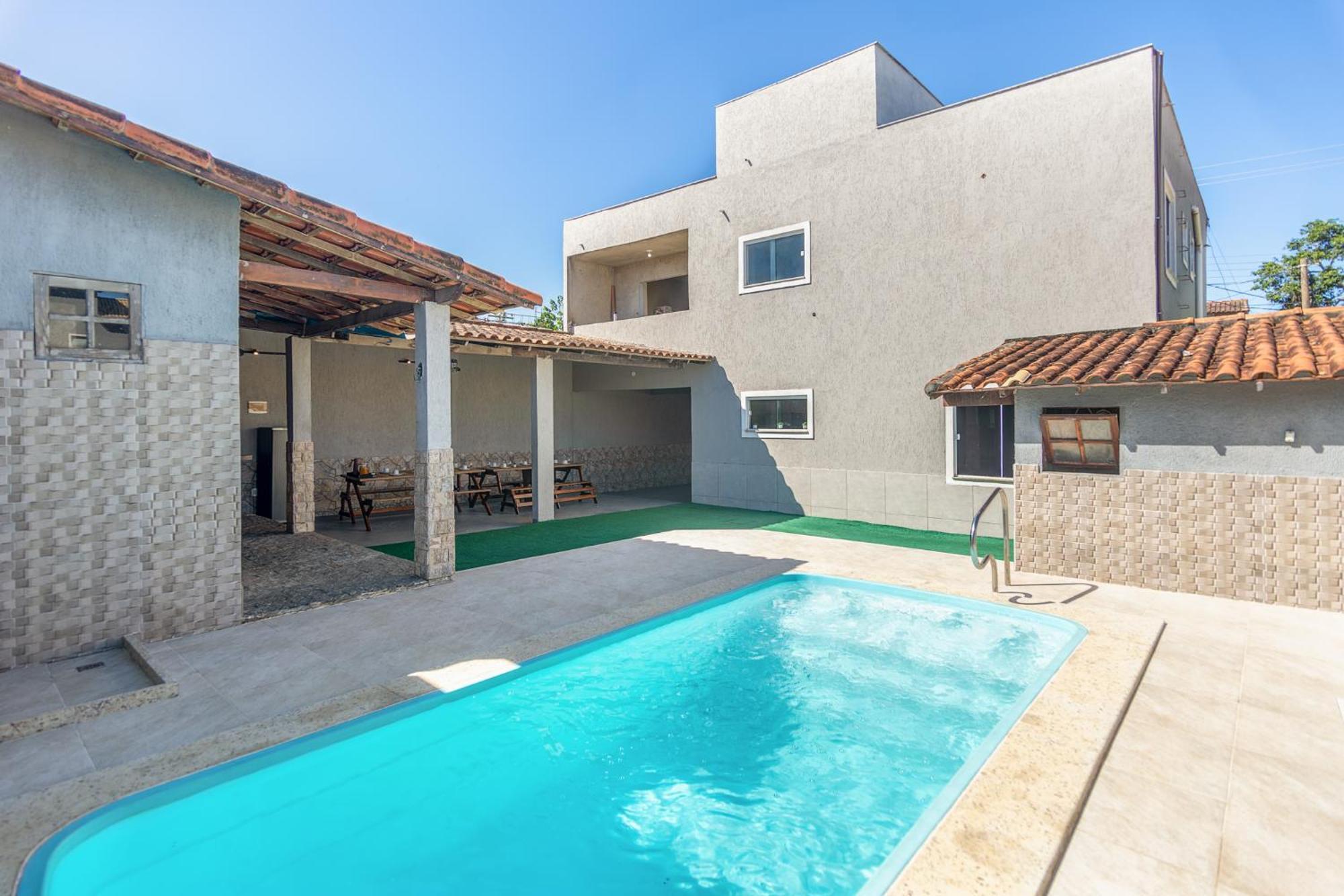 Refugio Tropical Casa De Praia Com Piscina Aquecida E 4 Suites E Garagem 3 Carros, 800 Mtrs Da Praia Internet 700 Mbps, Condominio Privado Com Pista De Skate , Quadra De Futevolei , Campos E Quadras De Futebol! Cabo Frio Kültér fotó
